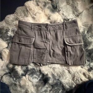 Garage grey cargo mini skirt